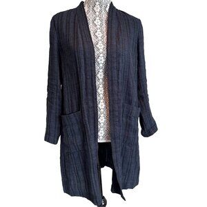 Eileen Fisher Textured Organic Linen Long Cardigan Jacket Petite S cottage core